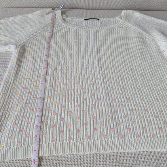 KOOKAÏ White/Cream sequined knit sweater with mid-length sleeves, Size M - Picture 6 of 13